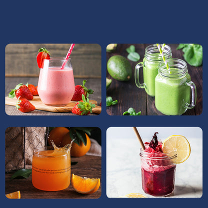 Portable blender-juicer with USB charging and 6 blades for smoothies and fruits