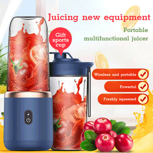 Portable blender-juicer with USB charging and 6 blades for smoothies and fruits