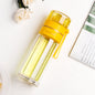 "InfuseMate" Glass water bottle - Leakproof double wall with tea filter & infuser